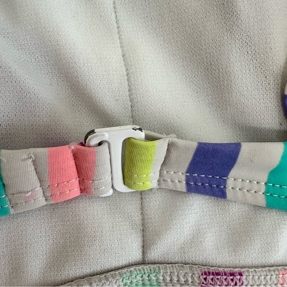 2-Piece Womens Multicolored Striped Bikini Swimsuit - Picture 9 of 10